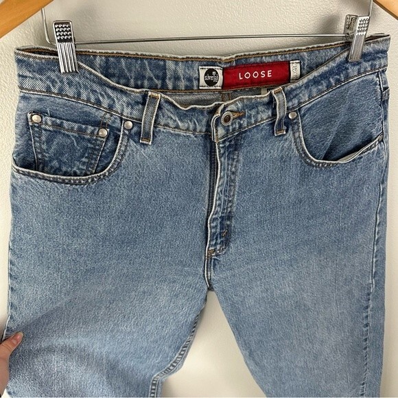 Levi’s The Silver Tab Loose Fit Hi-Rise Blue Denim Jeans Size 13 Juniors - Picture 6 of 14